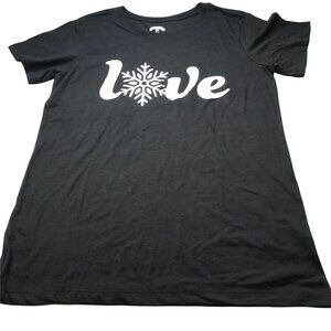 Holiday Time Girl's Christmas Tees Love Black Size Small 4-6 New